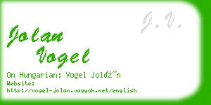 jolan vogel business card